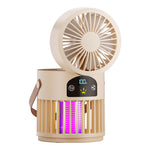 Tevorex 2in1 Wall mounted Fan Mosquito Killing Lamp UV Bug Zapper 5 Speeds Dual Light Modes USB Rechargeable LED Display