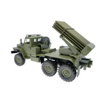 LinkMejor B36-2 1/16 2.4G 6WD RTR Rc Car Hail Rocket Launcher BM-21 Military Truck Rock Crawler Vehicle Models Toy Proportional Control