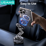 LinkMejor ZJ087 Vacuum Suction Magnetic Phone Holder N52 Strong Magnet Car Mount 1080° Rotation Foldable Zinc Alloy Dashboard Cell Phone Holder