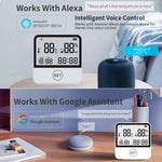 Tuya WiFi Smart Temperature and Humidity Sensor Thermometer Hygrometer Indoor with LED Screen Display Support Alexa Google Home
