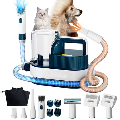 2.5LPet Grooming Vacuum,6 in 1 Dryer & Dog Grooming Vacuum with Ceramic Blades Clipper Tools for Dogs Cats