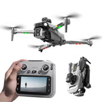 LinkMejor K19 MAX GPS 5G WiFi FPV with 5.9inch LCD Screen Controller HD Dual Camera Servo Gimbal 360° Obstacle Avoidance One-Key Airdrop Brushless Foldable RC Drone Quadcopter RTF