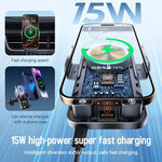 F18 15W Auto Clamping Wireless Car Charger Adapter Super Fast Charging Air Vent Car Phone Holder for iPhone 16 15 Pro Max for Samsung Galaxy S25 Pro for Huawei Pura X