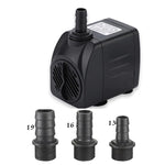 30W Ultra Quiet Submersible Water Pump 550GPH High Lift for Aquariums Fish Tanks Ponds Hydroponics Statuary with 3 Nozzles US/EU Plug Option