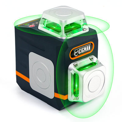 EU US Direct CIGMAN CM-720/CM-720SE Laser Level Tool with 2x360° Self Leveling Line Rechargeable Type-C Battery Magnetic L Bracket Professional Construction Equipment for Picture Hanging and Home Decoration
