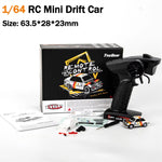 LinkMejor YDT64E RTR 1/64 2.4G RWD Drift Sports RC Car Full Proportional LED Light Desktp Pocket Mini Racing Remote Control  Competition Vehicles Models Children's Toy Gift
