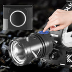 XHP70 Bright LED Headlamp Long-Range Rechargeable Adjustable Focus Outdoor Headlight Head Light
