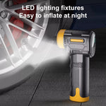 60W Handheld Portable Air Pump With Intelligent Digital Display Stop When Full Spiral Pressure Gathering Rapid Inflation With LED Lighting