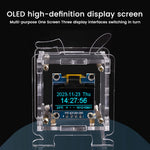 0.96 Inch ESP8266 Mini Weather Forecast Clock OLED Display Electronic Clock Diy Kit Support 2.4G Wifi Network With Case Fun Diy Soldering Loose Parts