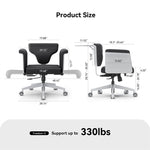 LinkMejor FREEDOM-X PRO Fabric Waterproof Multi-Posture Cross-Legged Chair with Armrest Transparent Skate Wheels