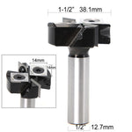 12mm 1/2 Inch Shank CNC Spoilboard Surfacing Router Bit 1-1/2" / 38.1mm Cutting Diameter Milling Cutter with Cemented Carbide Insert Woodworking Bits Insert-Style Indexable Cutter