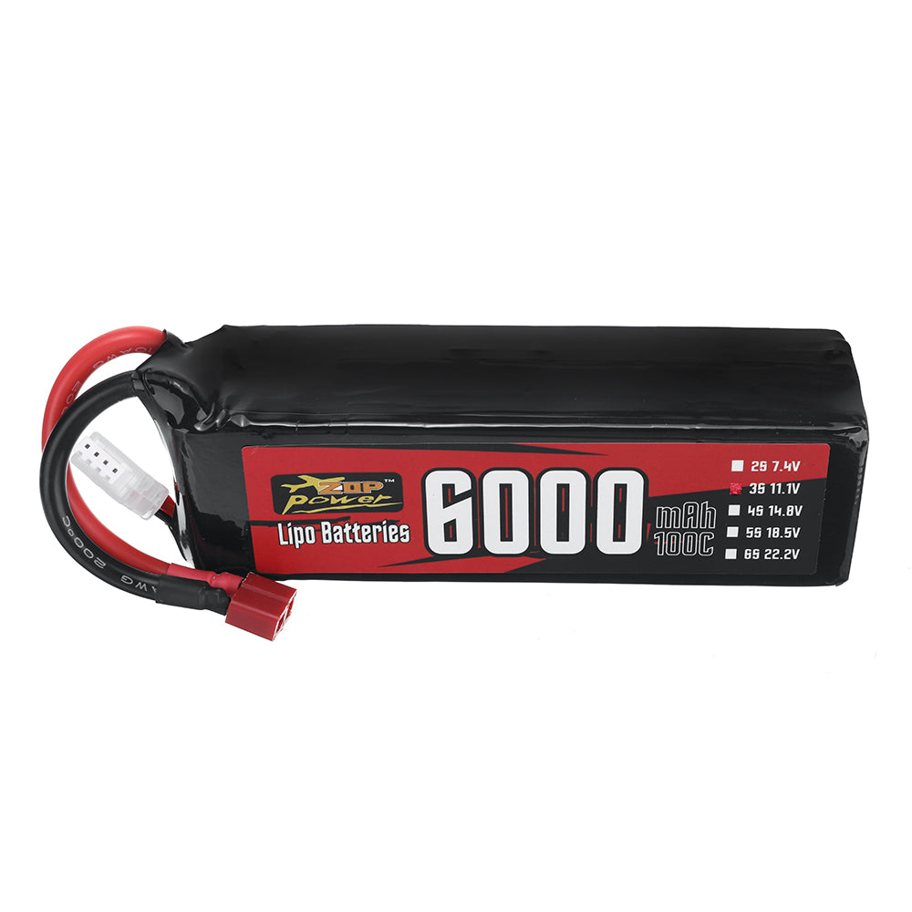 LinkMejor Power 11.1V 6000mAh 100C 3S LiPo Battery T Plug for RC Car