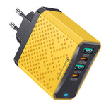 USLION BK303 100W 4-Port USB PD Charger 2USB-A+2USB-C PD QC3.0 Fast Charging Wall Charger Adapter EU Plug US Plug for iPhone 15 14 13 Pro for Huawei Nova Pro for Samsung Galaxy Z Flip6 for Xiaomi Civi 4Pro