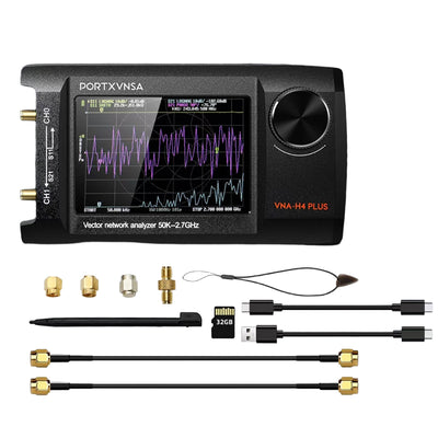LinkMejor NanoVNA-H4 PLUS Vector Network Analyzer Upgrade 2.7GHz 4 Inch IPS LCD Touch Screen Portable Handheld Professional Antenna Analyzer