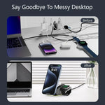 OJD-133 15W Magnetic Wireless Charger Fast Wireless Charging Stand with Night Light for Smart Phones for iPhone 17 17Pro Max 16 15 14 for Xiaomi 17pro for Huawei Mate XTs for Airpods for Apple Watch