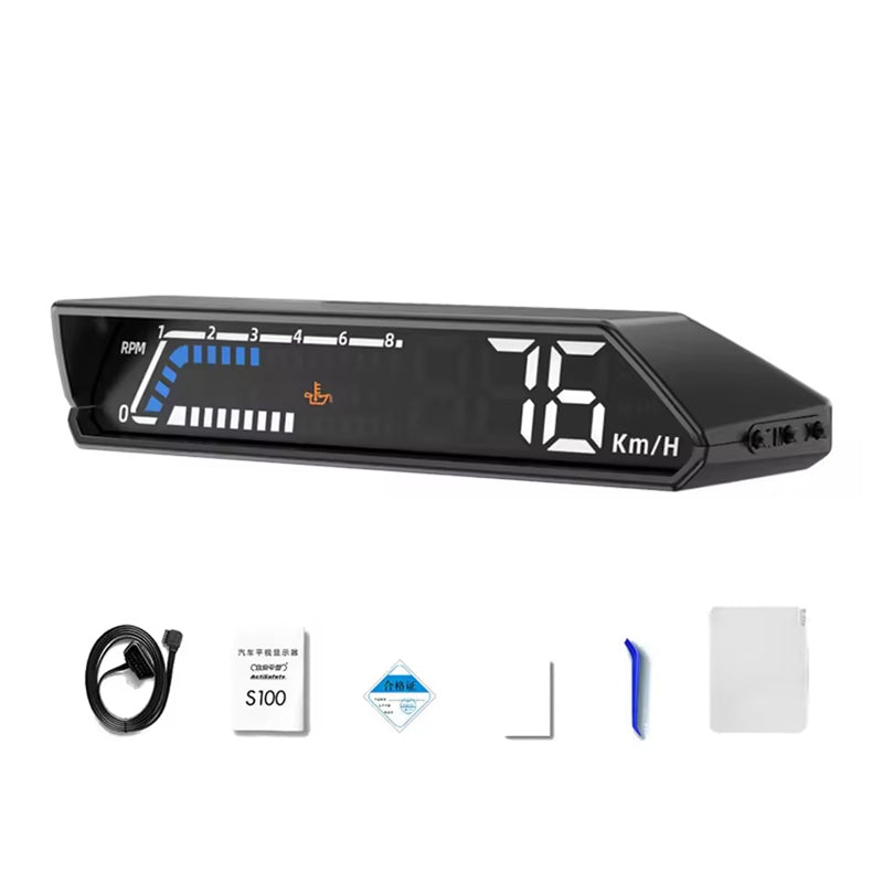 Car Digital Speedometer Head Up Display 4.6 Inch Screen RPM Water Temperature Voltage Fuel Consumption Turbo Pressure Engine Load Multifunctional Vehicle Meter