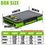 LinkMejor 10 Compartments Small Double Fishing Tackle Box Portable Handle Lure Baits Container Y-slot Storage Organizer