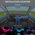 1IN1 2M RGB LED Atmosphere Car Interior Ambient Light Strips Light by App Control Neon LED Dash Board Decorative Lamp