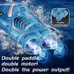 JJRC S21 RTR 2.4G Mini RC Boat Stunt Roll Marine Animal Series Speedboat 360° Rotation LED Lights Vehicles Models Waterproof Toys