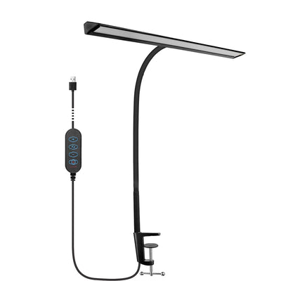 LinkMejor Desk Lamp with Clamp 25 Lighting Modes Eye-Caring USB Powered Flexible Gooseneck Adjustable Color and Brightness Timer Function Energy Efficient for Office Home Reading Study