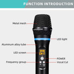 LinkMejor M50 Wireless Microphone with DSP Anti-Feedback Echo bluetooth 5.0 Type-C Rechargeable LED Display Vocal Cut for Home KTV Karaoke Party PA Speaker Amplifier