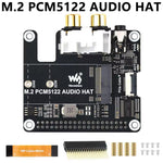 PCIe To M.2 HAT With I2S Audio Extension For Raspberry Pi Supports NVMe Protocol Solid State Drive PCM5122 DAC Onboard RCA Connector Headphone Jack