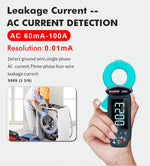 WinAPEX 268C Leakge Current Tester Clamp Meter AC 60mA-100A 0.01mA Resolution High Precision Leakage Type-C Rechargeable Digital Multimeter Electrical Tester Backlit LCD Display