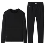 LinkMejor HD-28 Unisex Electric Heated Top Pant Set, 28 Heating Areas, Full Body Thermal, USB Charging, Long Sleeves Trousers Suit for Winter Outdoors