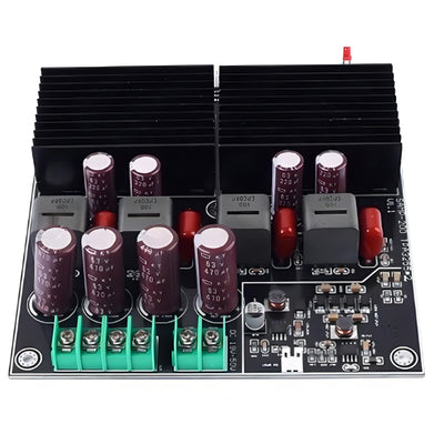 LinkMejor Dual-Core TPA3255 Stereo Amplifier Board 2 Channel 600W+600W Class D Digital Power Amp DC 19-50V 0.006% THD 20Hz-30KHz Multiple Inputs