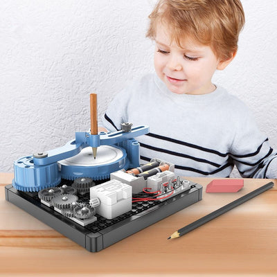Painter Children DIY Mechanical Plotter Painting Drawing Science Suit Scientific Physics Manual Experiment Educational Science Assembled Circuit Mechanical Early Education Toys