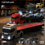 YF 3606 RTR 1/64 2.4G 4WD Mini Drift RC Car Tractor Container Truck Support App Remote Controlled LED Light Two Speed Full Proportional Vehicle Desktop Toys Model Collection Gift For Boys