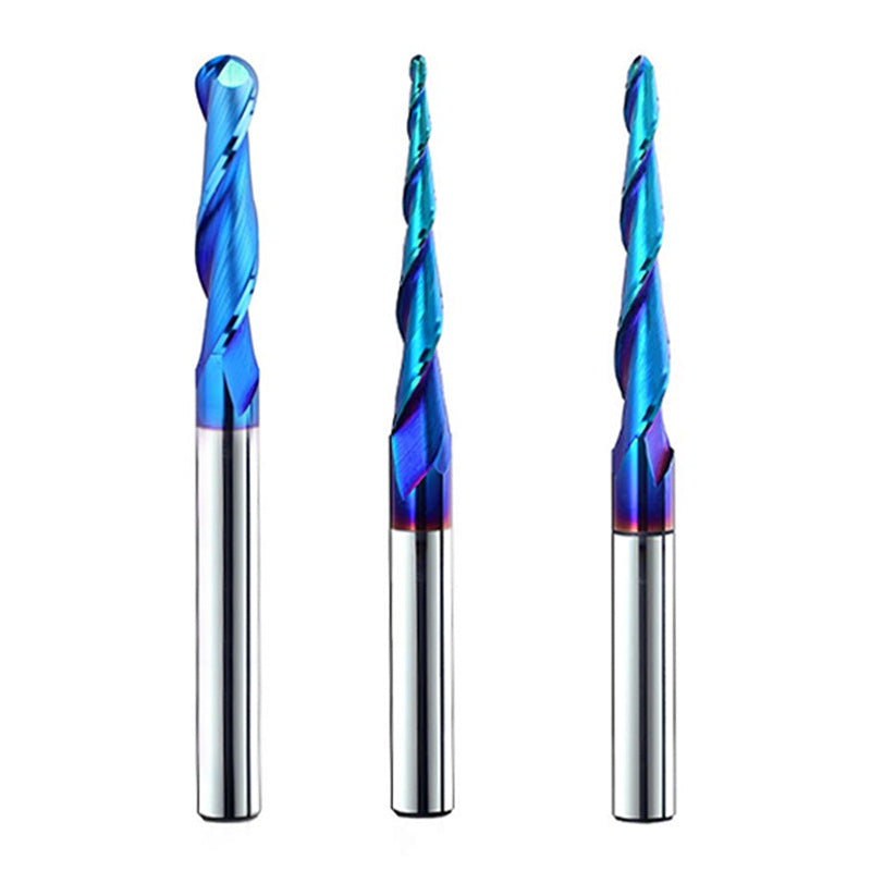 1/4 Inch Shank 3D CNC Router Bit Tungsten Steel Cutting Tool HRC93 Hardness for Precision Carving Engraving