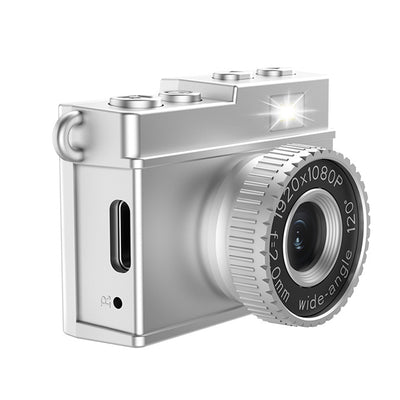 Retro Mini Digital Camera 200W Pixel 1080P HD Video 1.14 Inch Screen 120° Wide Angle Lens Vintage Style Portable Shooting Cam for Travel Vlogging