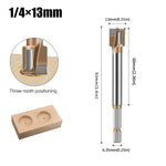 10mm to 50mm Professional Hexagonal Shank Woodworking Hinge Boring Bit Tungsten Carbide Blade Three-Tooth Double Blade Design Multiple Sizes