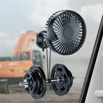 Suction Cup Car Cooling Fan USB Rechargeable 360° Rotation 3 Speed Adjustment Low Noise Strong Wind Universal Vehicle Fan