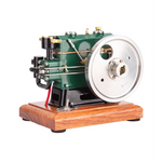 LinkMejor 1/8 Scale 3.6cc Mini Vintage Single Cylinder 4-Stroke Working Gasoline Engine Model  with Wooden Base Version Ready to Run 1140