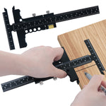 Premium Sliding Marking Gauge Aluminum Alloy Scribing Measuring Tool with Precision Depth Gauge And T-Square Ruler