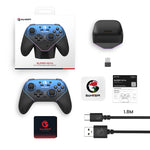 LinkMejor Super Nova Tri-mode Game Controller with RGB Light Hall Effect Joysticks and Triggers Six-axis Gamepad Built-in Dual Asymmetric Rumble Motors 1KHz Polling Rate Programmable Rear Buttons for PC Laptop Computer