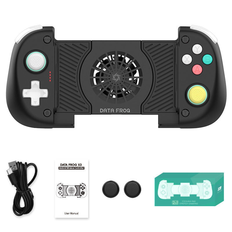 LinkMejor X3 Stretchable Game Controller Wired bluetooth Gamepad with Cooling Fan Dual Hall Effectis Vibration Turbo Function Compatible with 3.94-inch to 6.89-inch Moile Phone
