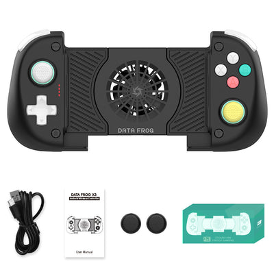 LinkMejor X3 Stretchable Game Controller Wired bluetooth Gamepad with Cooling Fan Dual Hall Effectis Vibration Turbo Function Compatible with 3.94-inch to 6.89-inch Moile Phone