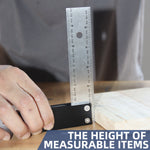 LinkMejor 6 Inch Right Angle Ruler Stainless Steel Marking Gauge With Aluminum Alloy Handle Precision Woodworking Carpenter Square Tool