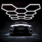 Elfeland 11-Cell Garage Lights Hexagon Lamp 6500K LED Tube Honeycomb Barbershop Ceiling Lighting For Workshop 4S Car Show Auto Body Repair Gym