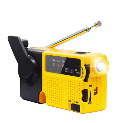 IPRee Portable Mini Hand-Crank Emergency Radio with AM/FM Weather Channels Built-in LED Flashlight Alarm