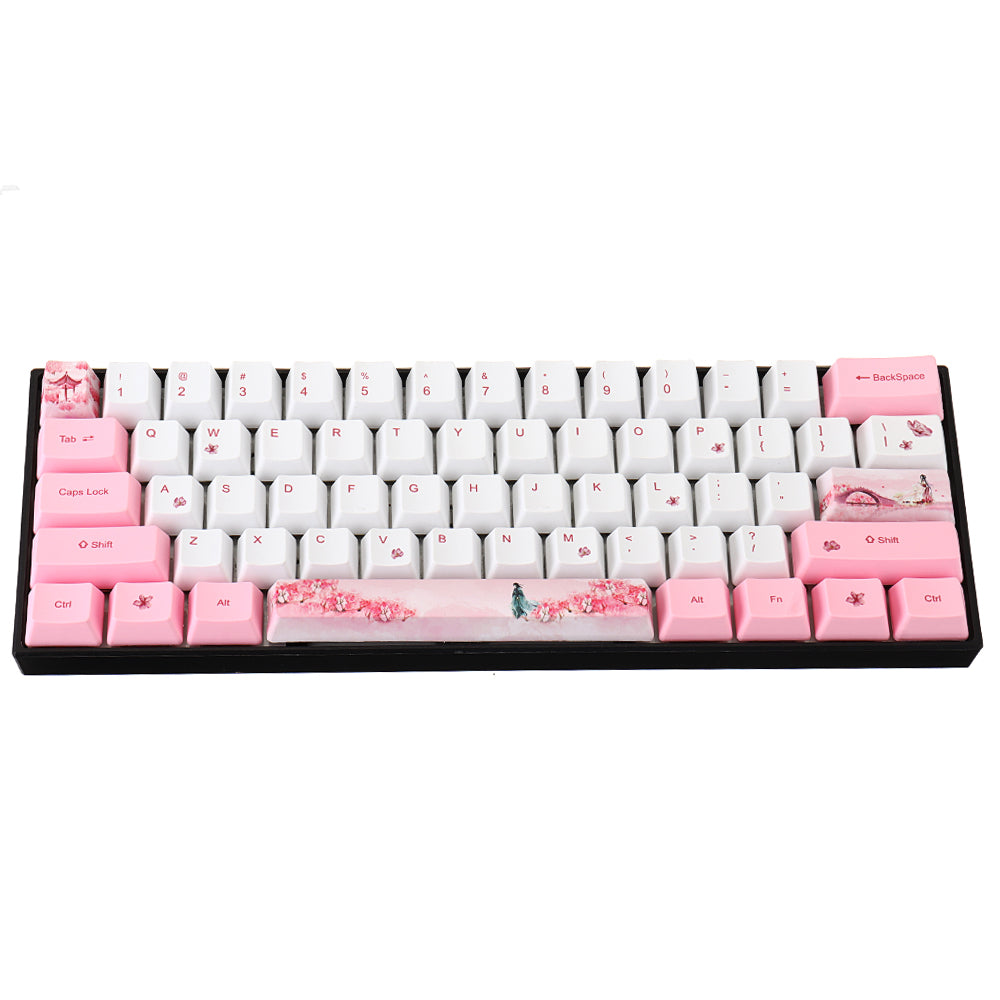 LinkMejor 72 Keys Girl Keycap Set OEM Profile PBT Sublimation Keycaps for Mechanical Keyboards