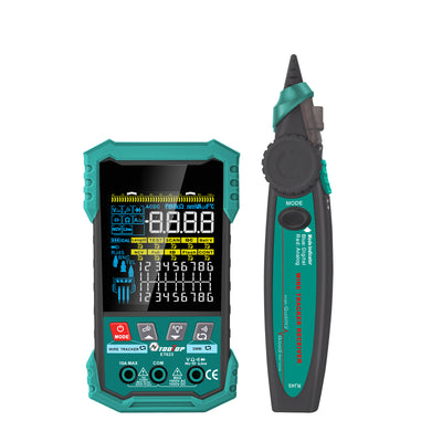 EU Direct ET622 ET623 Network Cable Tester Multimeter Wire Tracker Adjustable NCV POE Voltage Testing 6000 Count Screen Network Cable Measurement 400m Accurate