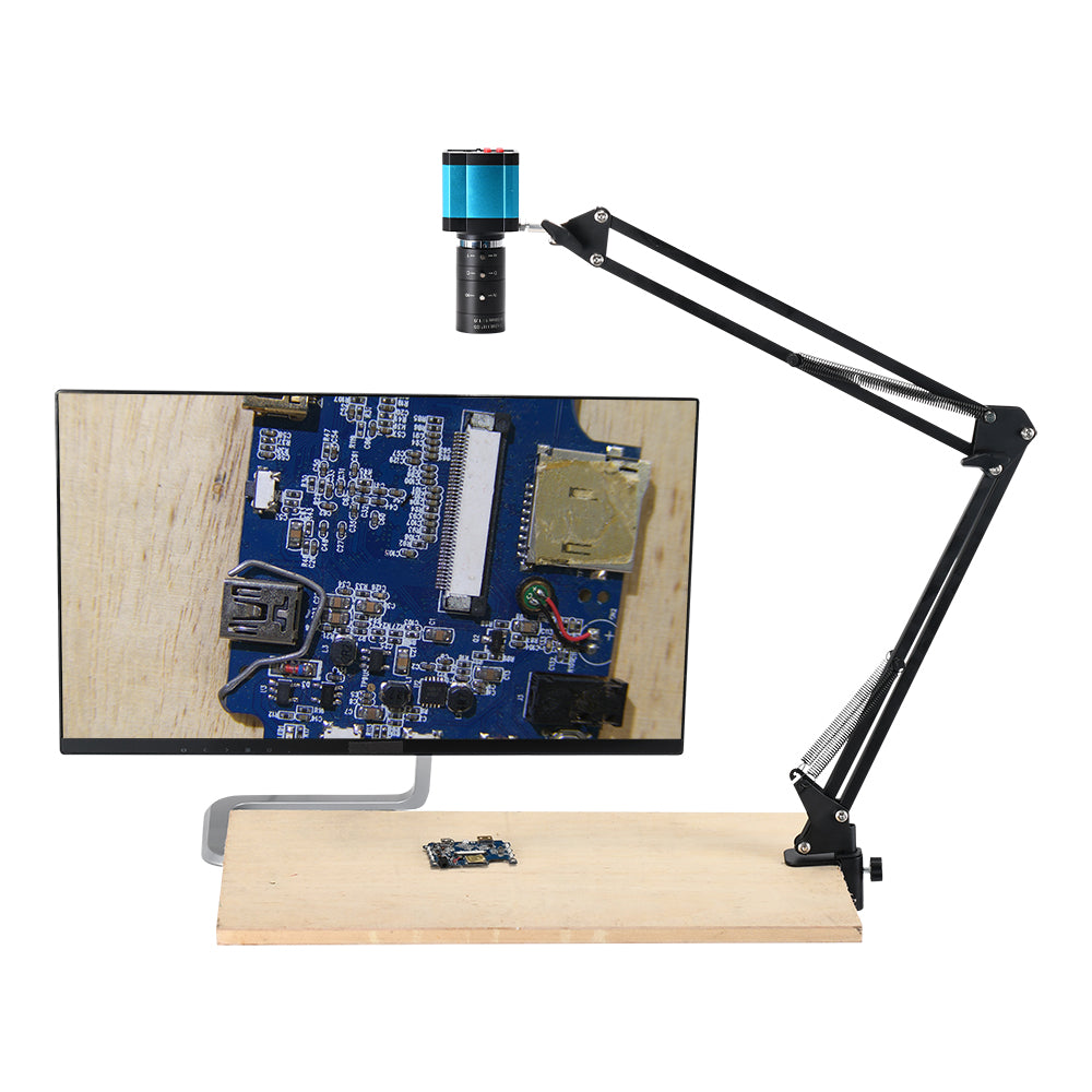 LinkMejor 48MP 1080P 2K HDMI USB Industrial Video Microscope Camera Big Visual Field Manual IRIS6-60mm Zoom Lens for PCB Soldering Repair