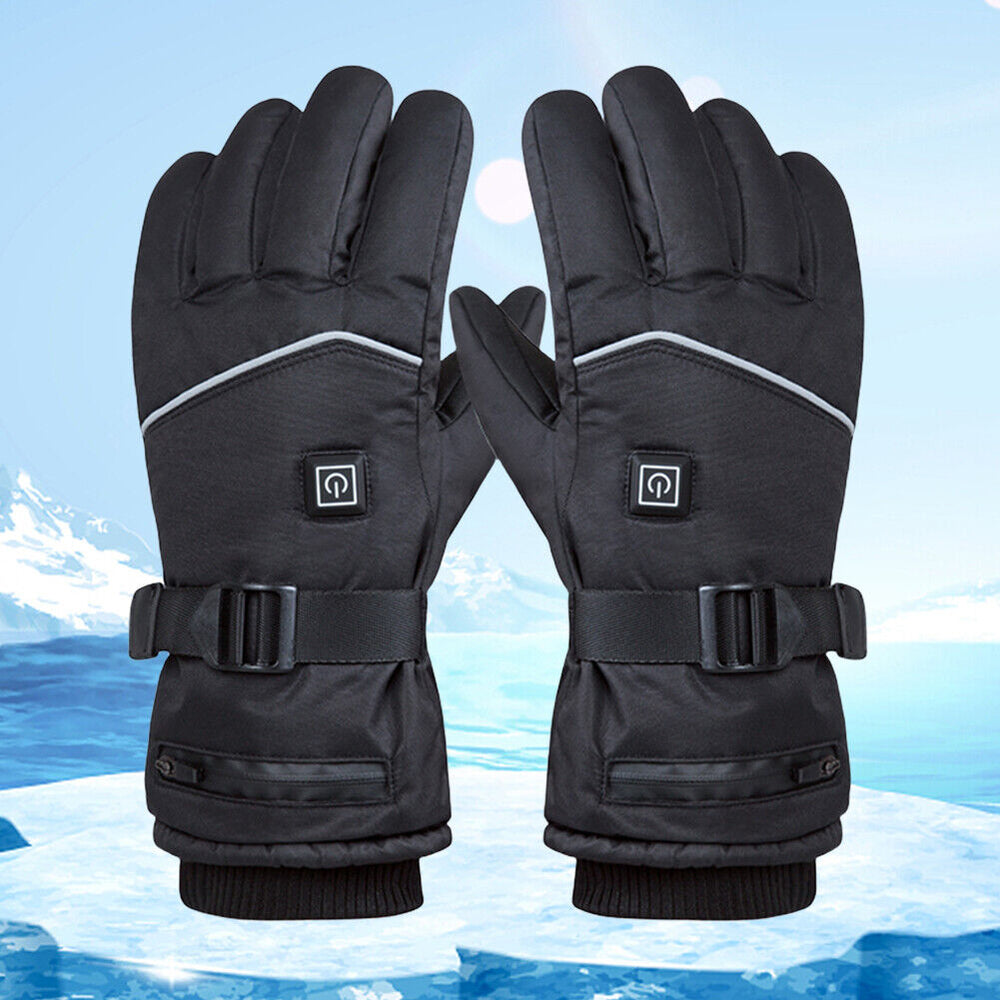 LinkMejor Winter Heated Gloves Motorcycle Waterproof Gloves Heated Heating Warm Work Gloves Thermal Heated Outdoors Cycling Ski Gloves Battery Heated Gloves