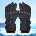 LinkMejor Winter Heated Gloves Motorcycle Waterproof Gloves Heated Heating Warm Work Gloves Thermal Heated Outdoors Cycling Ski Gloves Battery Heated Gloves