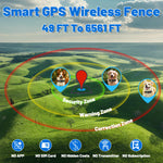 ZF500 GPS Wireless Dog Fence Collar 3-In-1 Safe Beep Vibration Shock Training IP67 Waterproof Type-C Fast Charging Long Runtime Smart GPS Fence Collar for Pet Safety Protection
