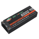 LinkMejor 7.4V 6000mAh 100C 2S LiPo Battery T Deans Plug for RC Drone